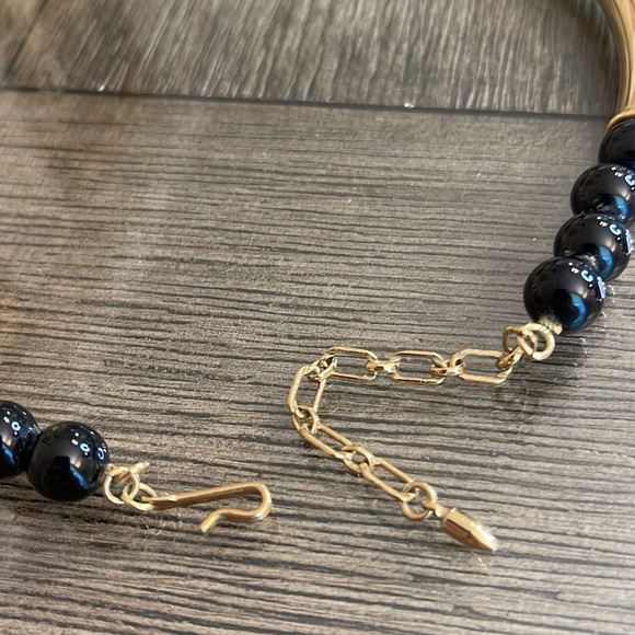 Vintage 1987 Avon “Modern Elegance” Black & Gold Tubular Necklace - Picture 5 of 16